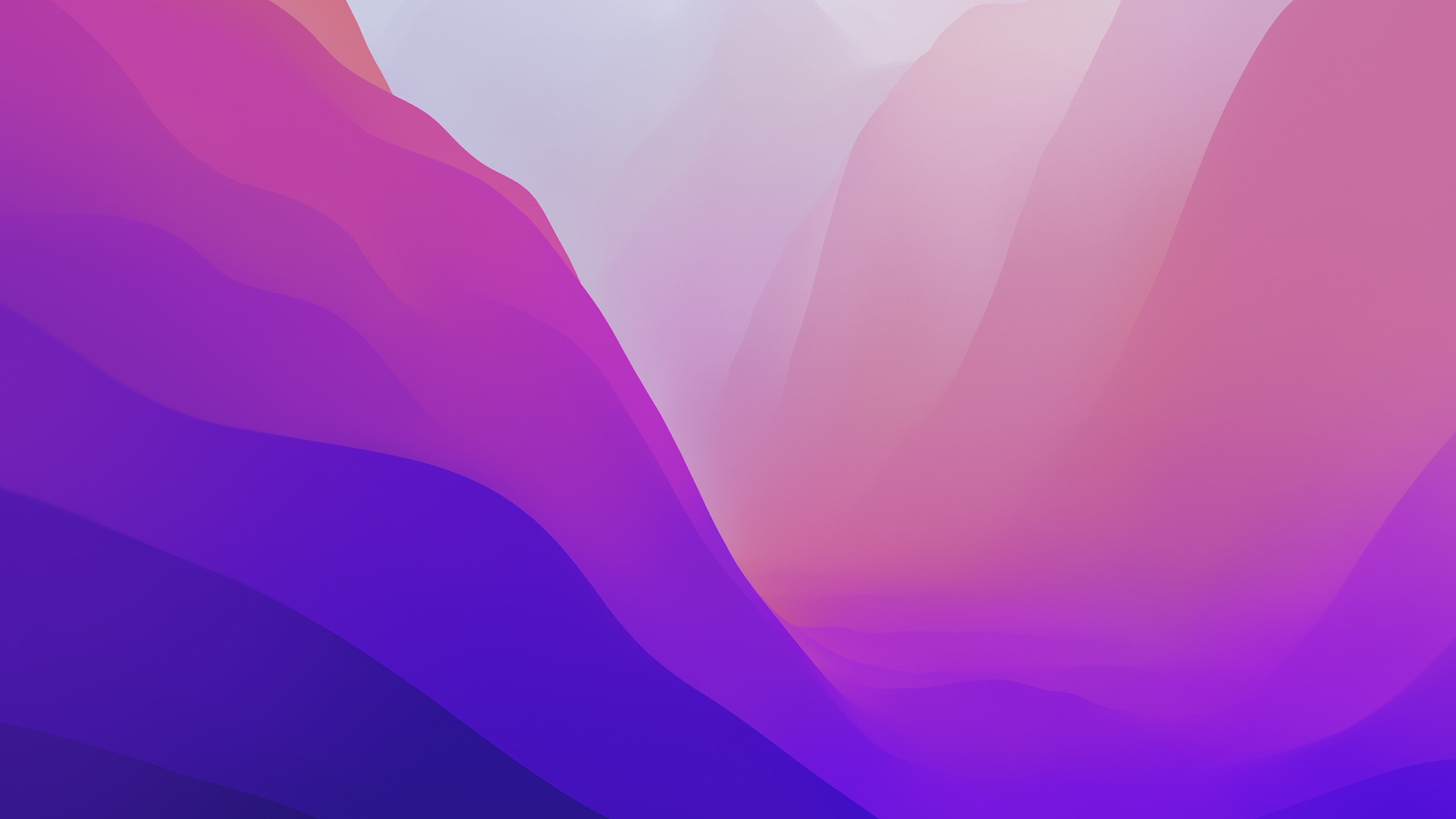 macOS Monterey, Abstrakt, Wellen, Lila, Pink, 16:9, Full-HD-Hintergrundbild für den Desktop