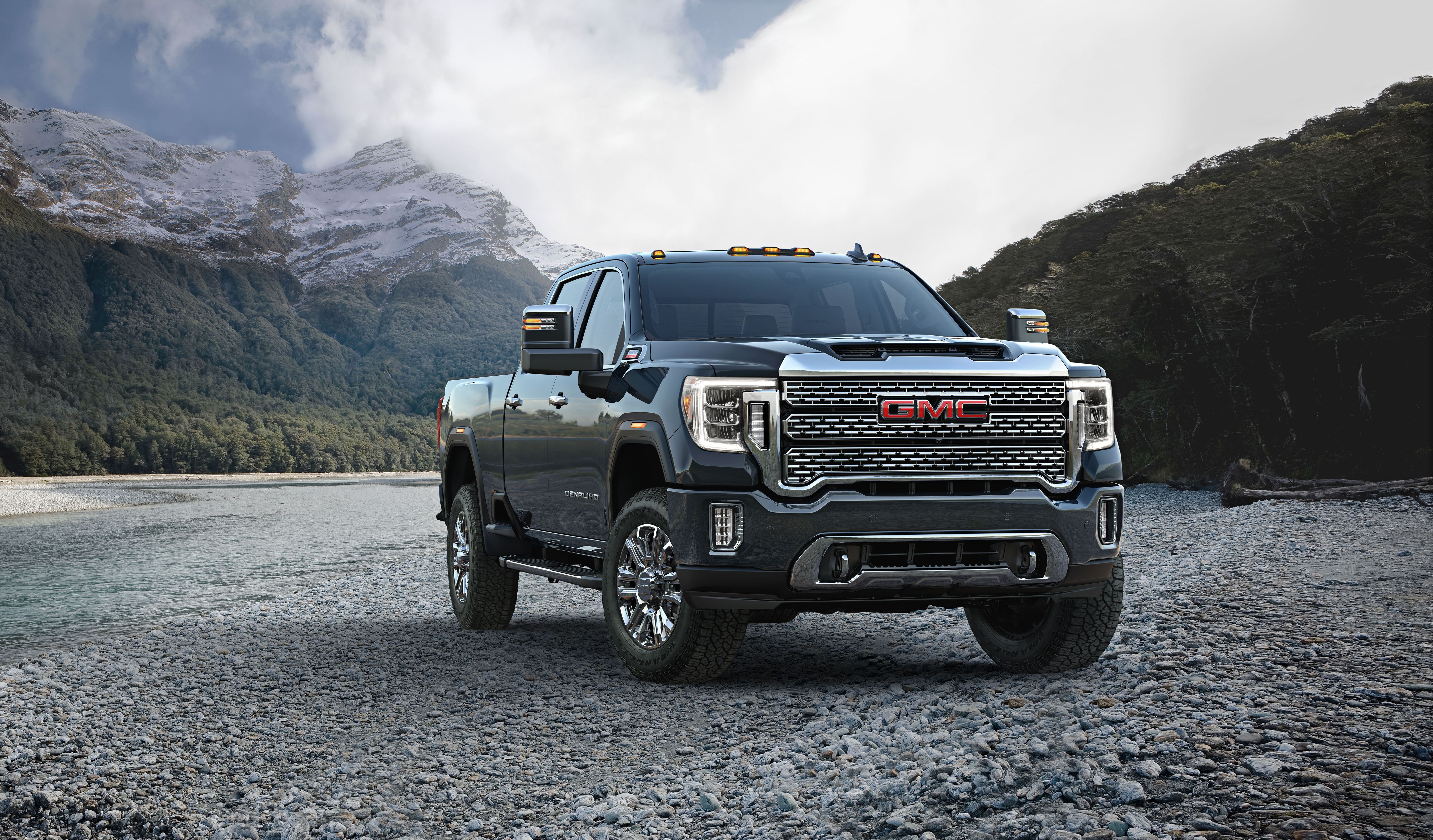GMC Sierra HD Denali, GMC, Pick-up, Berge, Kies, 5K, Hintergrundbild für den PC