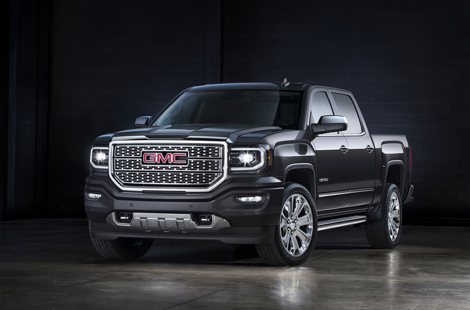 GMC Sierra Denali, GMC, Pick-up, Studio, Dunkel, Full HD, Desktop-Hintergrund für Windows