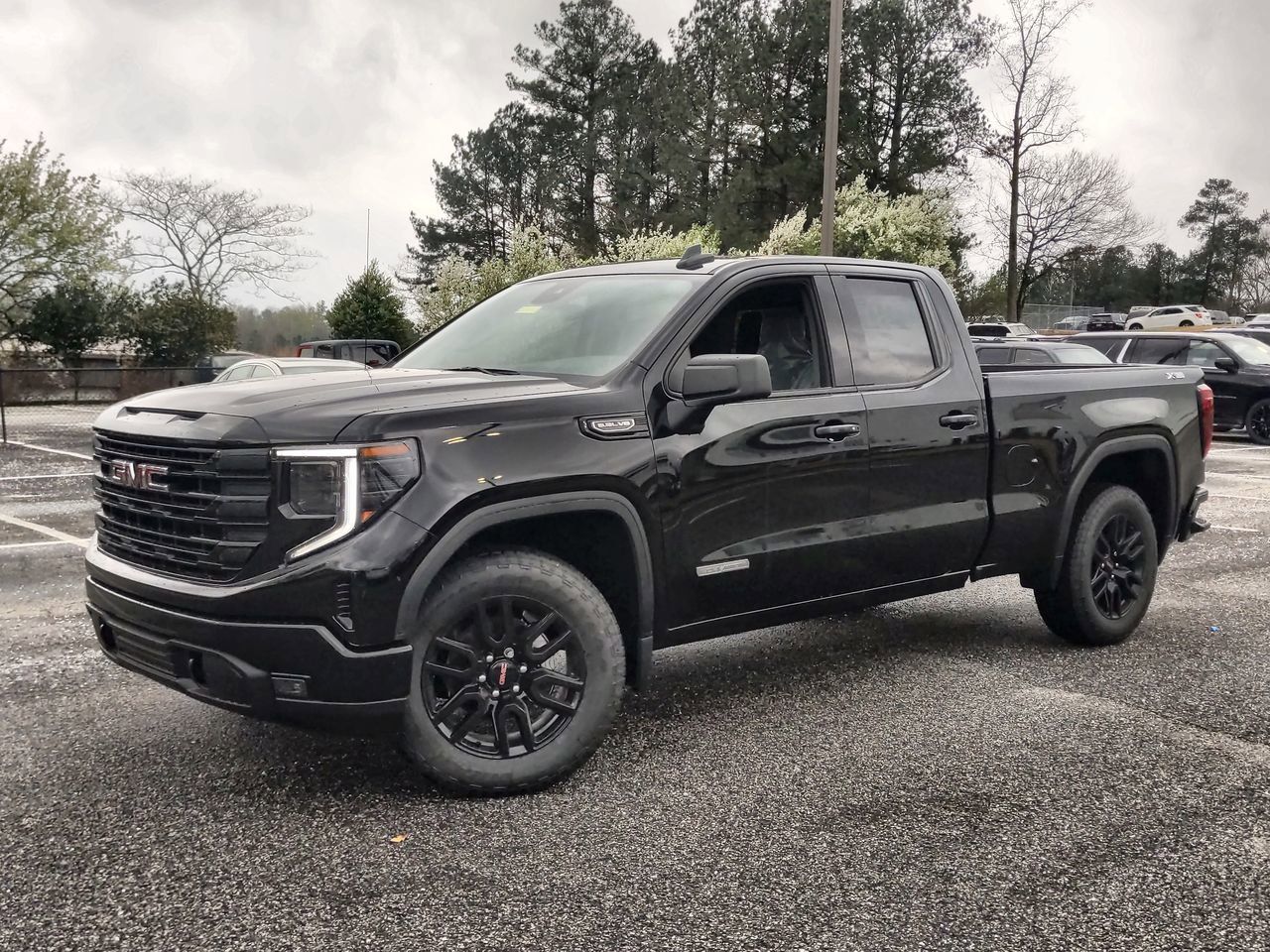 GMC Sierra, GMC, Pick-up, Schwarz, Parkplatz, Hintergrundbild für iPad und Tablet