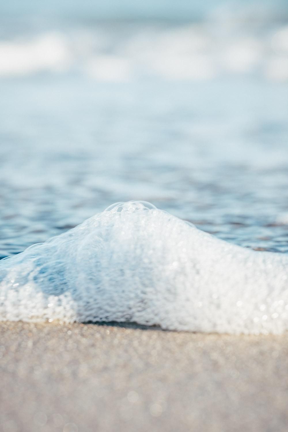 Muschel, Strand, Nahaufnahme, Unschärfe, Hellblau, HD, Hintergrundbild fürs Handy