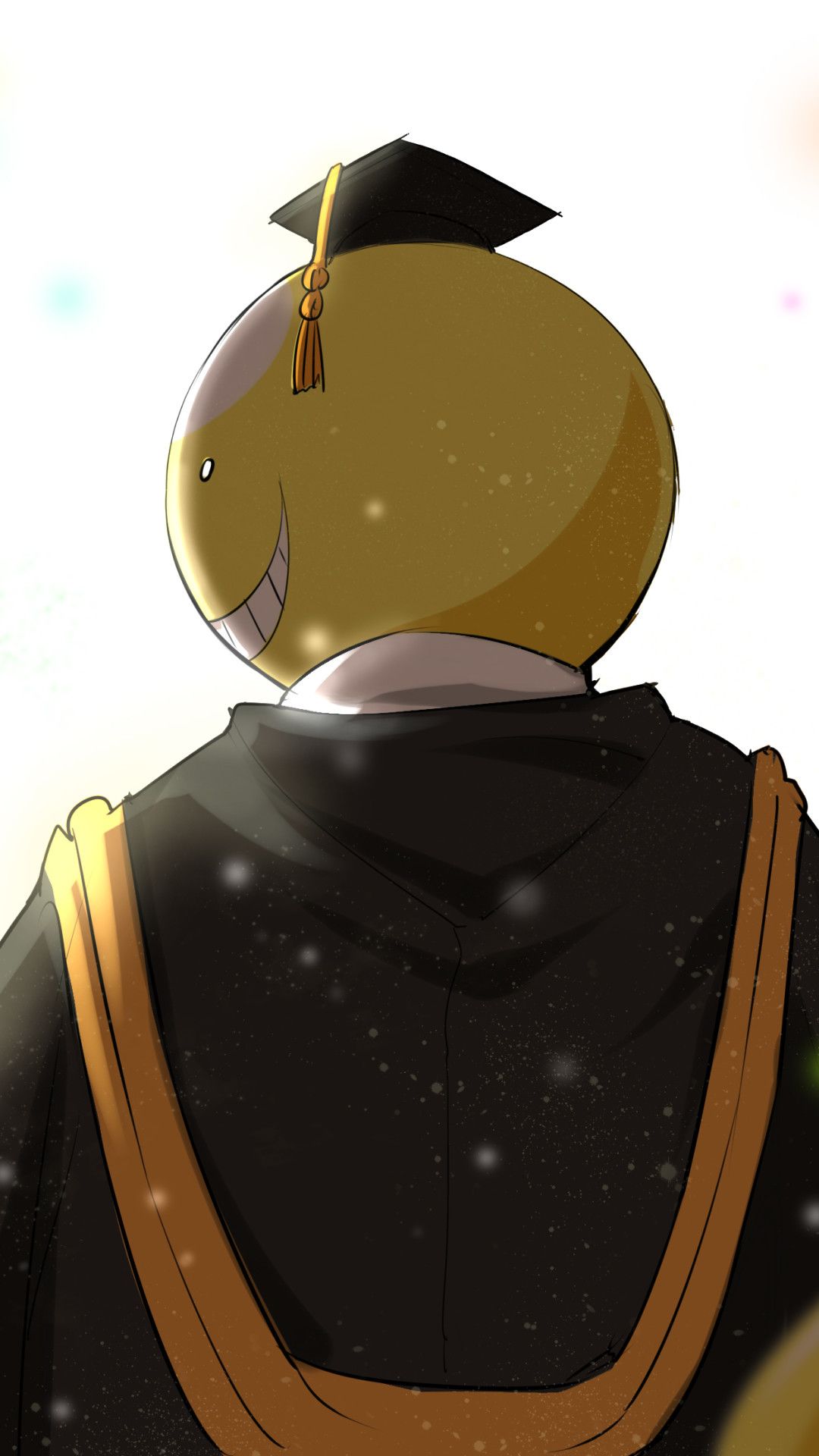 Koro-sensei, Assassination Classroom, Doktorhut, Rückansicht, Robe, Hintergrundbild fürs Handy