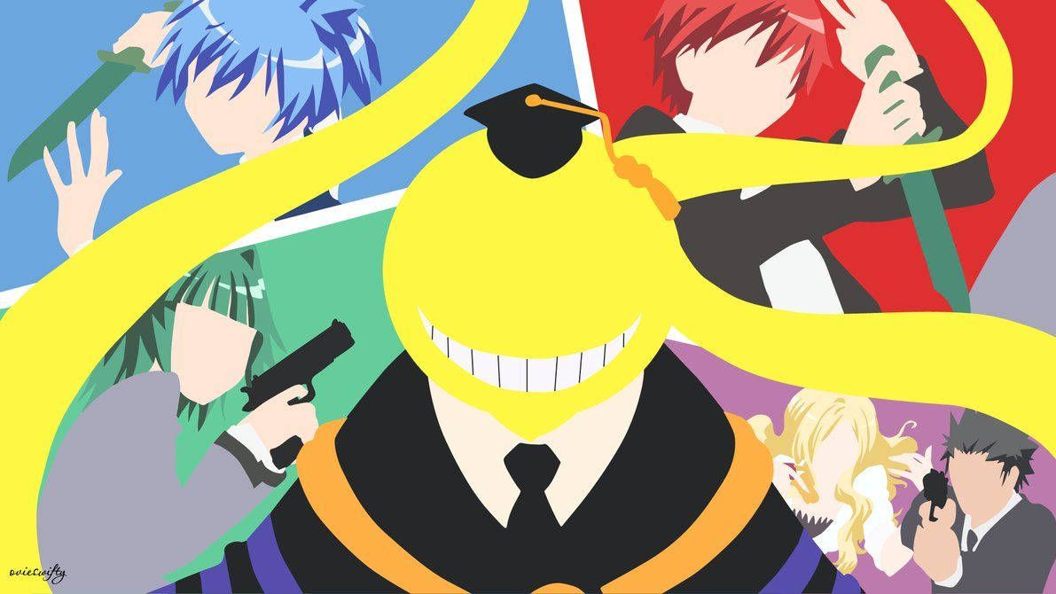 Koro-sensei, Assassination Classroom, Kaede Kayano, Karma Akabane, Pop-Art, Tentakel, Hintergrundbild