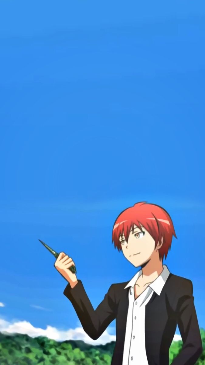 Karma Akabane, Assassination Classroom, Blauer Himmel, Schuluniform, Hochformat, Sperrbildschirm