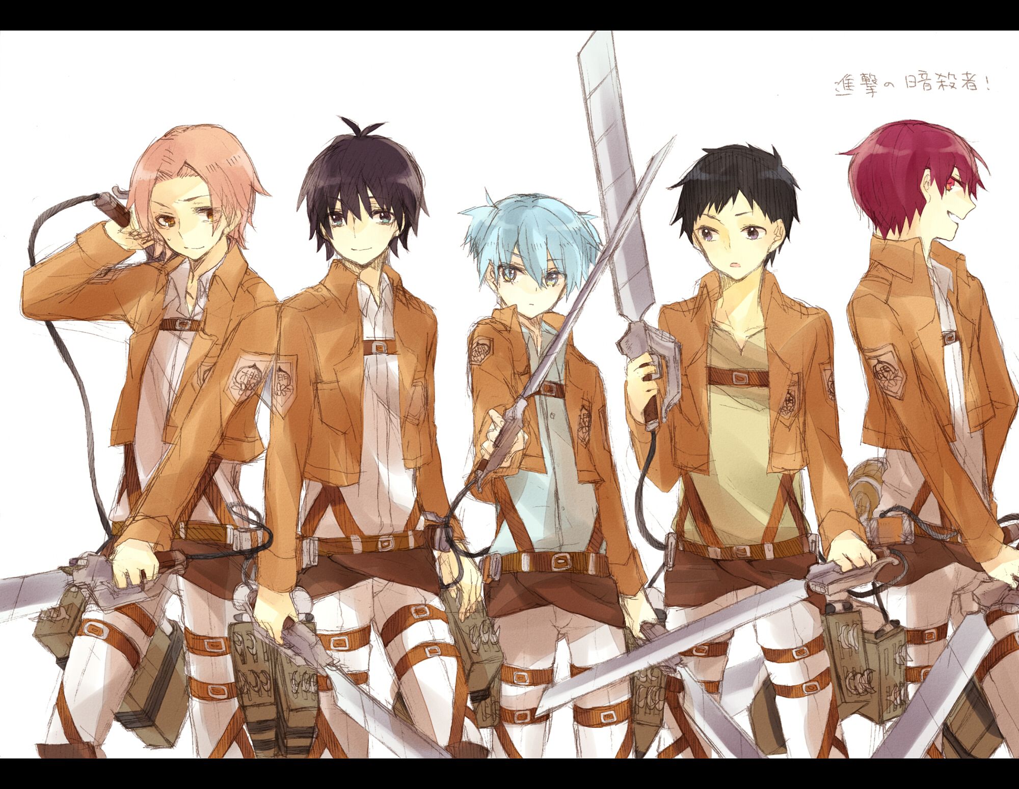 Assassination Classroom, Attack on Titan, Crossover, Aufklärungstrupp, Nagisa Shiota, Karma Akabane, Full-HD-Hintergrund