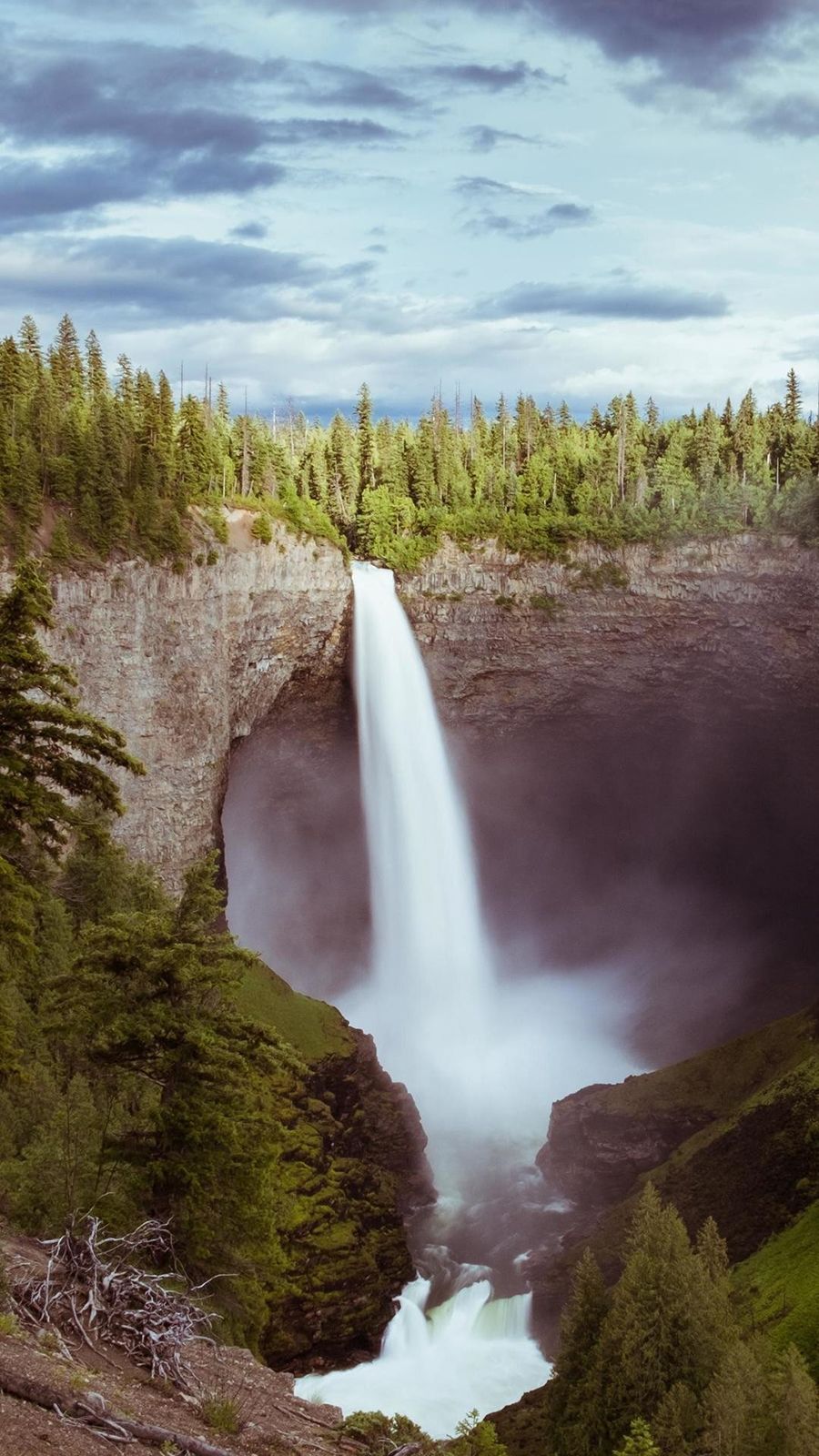 Helmcken Falls, Wasserfall, Schlucht, Wald, Kanada, HD, Hintergrundbild fürs Handy