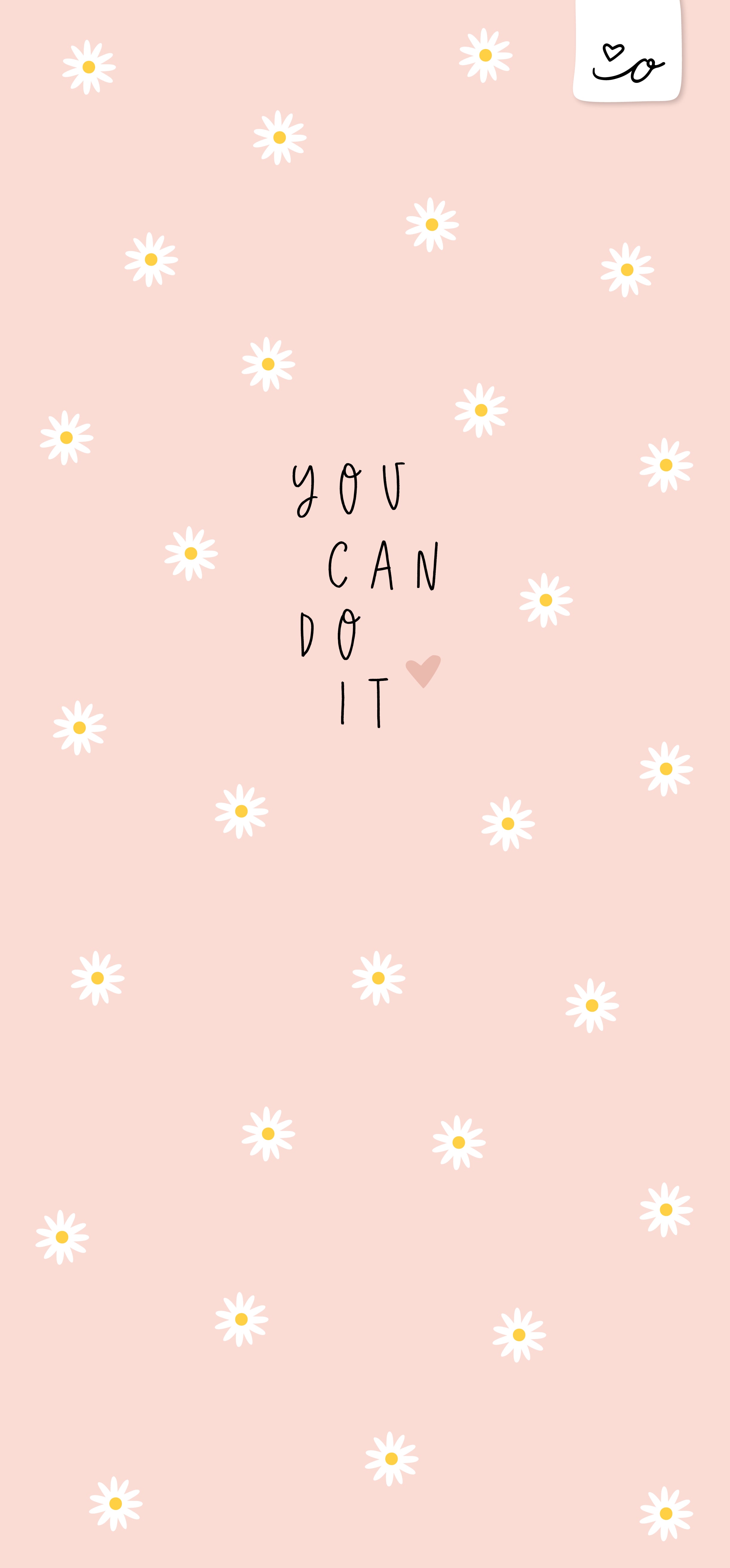 You Can Do It, Gänseblümchen, Rosa Hintergrund, Motivation, Minimalistisch, Sperrbildschirm fürs iPhone