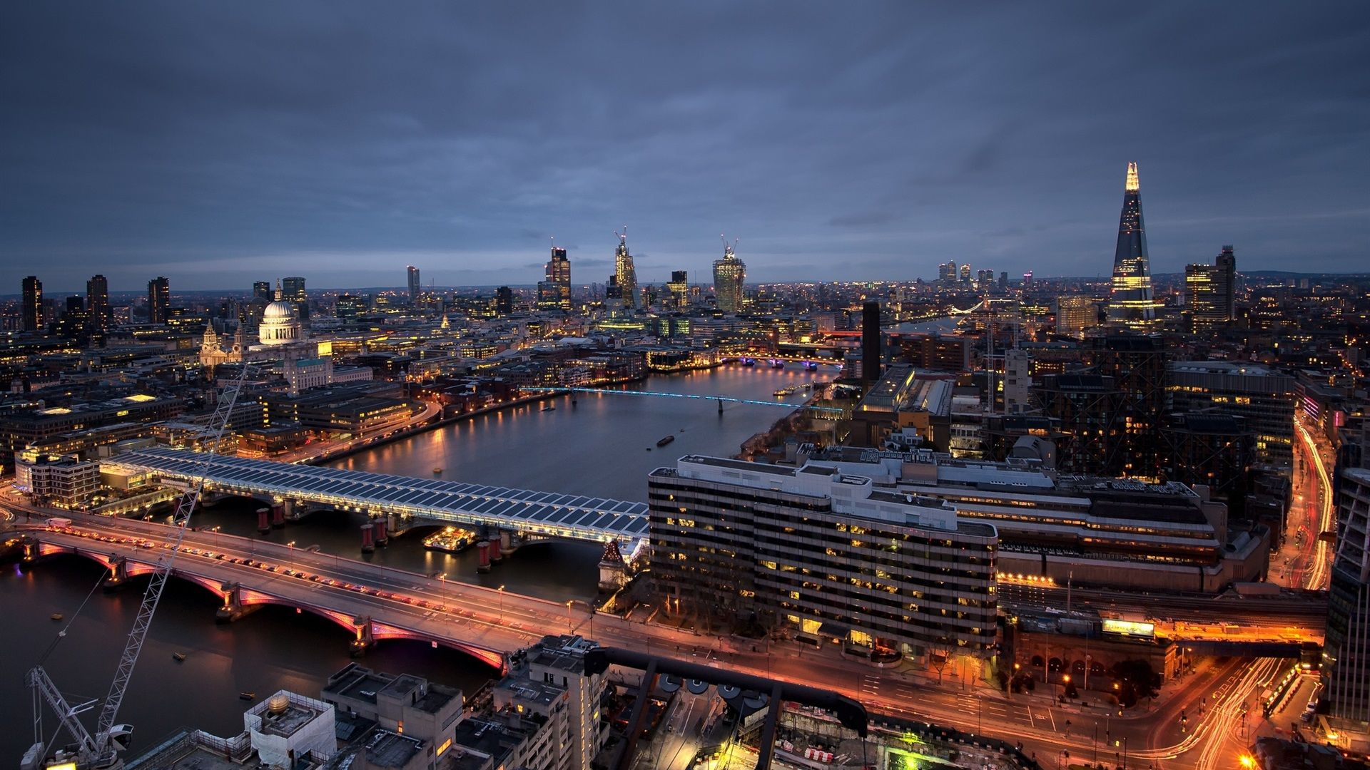 London, Themse, The Shard, Brücken, Stadtansicht, Full HD 1080p, Desktop-Hintergrundbild