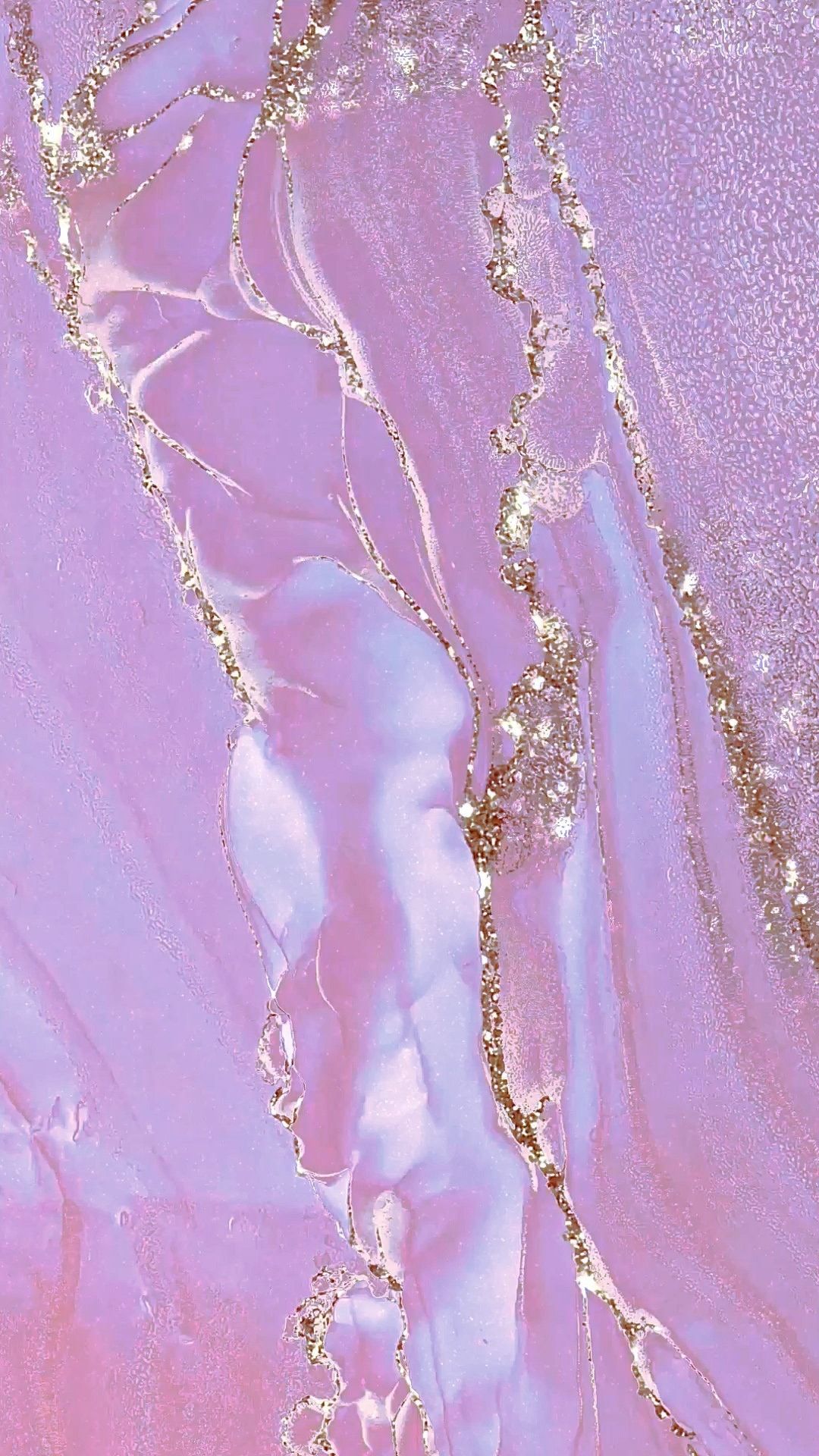 Flüssige Kunst, Lila, Goldglitzer, Abstrakt, Marmoroptik, Full HD, iPhone-Hintergrundbild