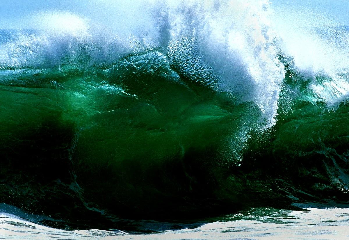 Riesenwelle, Grünes Wasser, Gischt, Brandung, Ozean, Hintergrundbild