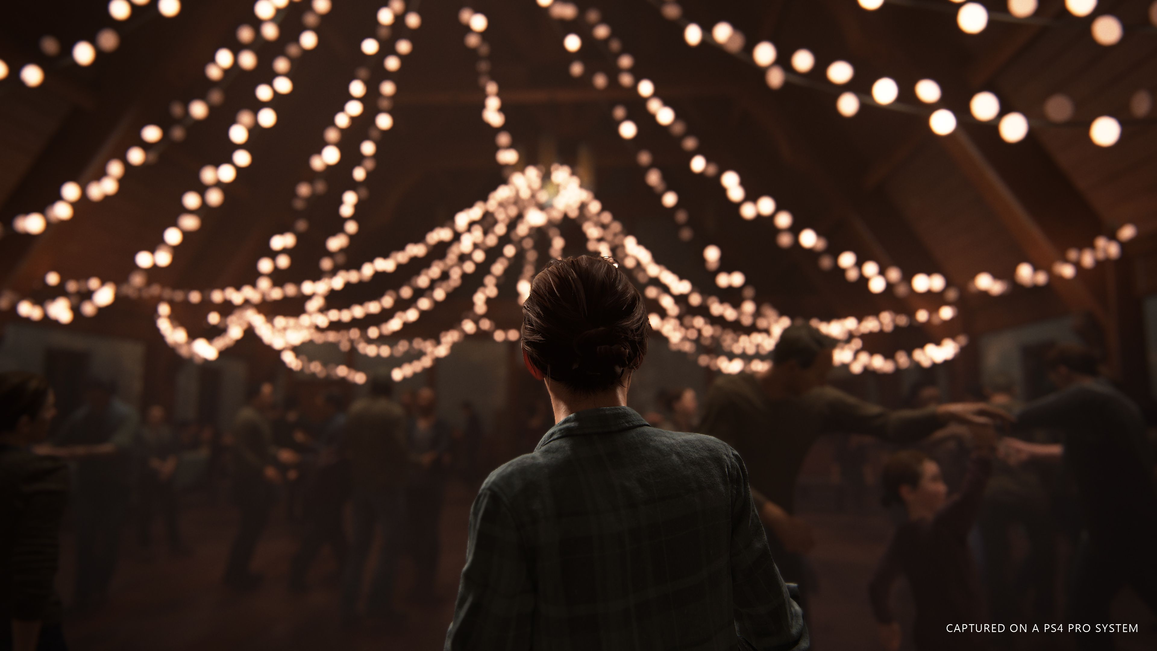 Ellie, The Last of Us Part II, Lichterketten, Tanzfest, Bokeh, 4K-Hintergrundbild für PC