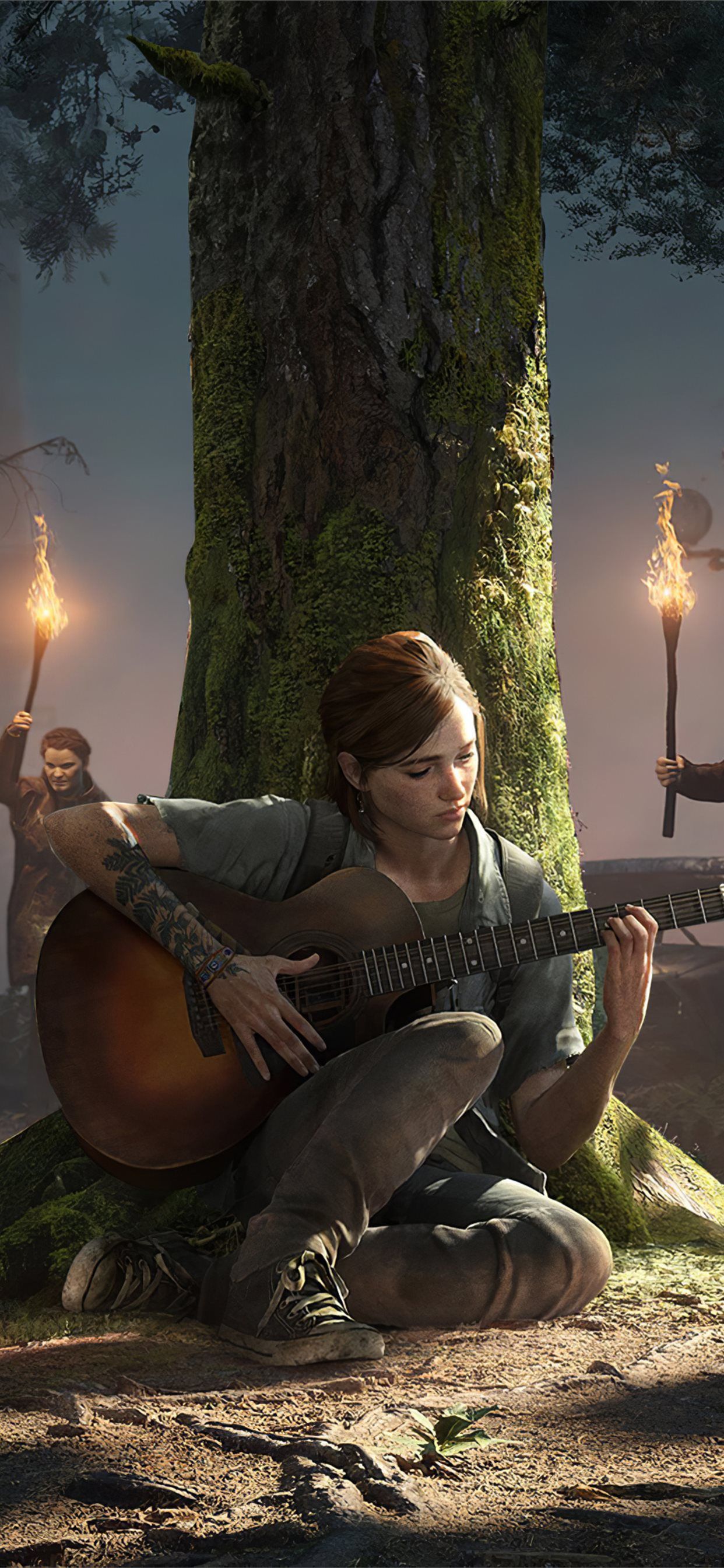 Ellie, The Last of Us Part II, Gitarre, Wald, Laternen, Full HD, Sperrbildschirm fürs iPhone