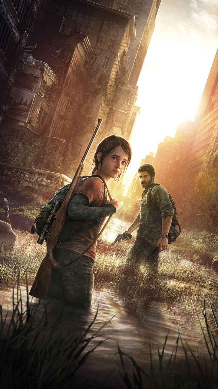 Ellie, Joel, The Last of Us, Ruinen, Gegenlicht, HD, Sperrbildschirm fürs iPhone