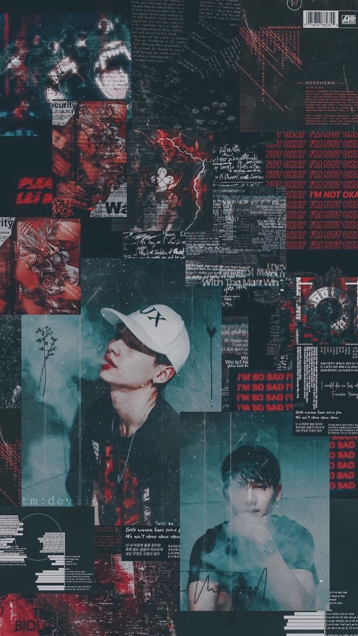 Collage, Mann, Rot-Schwarz, Ästhetik, Porträts, HD, Sperrbildschirm fürs iPhone