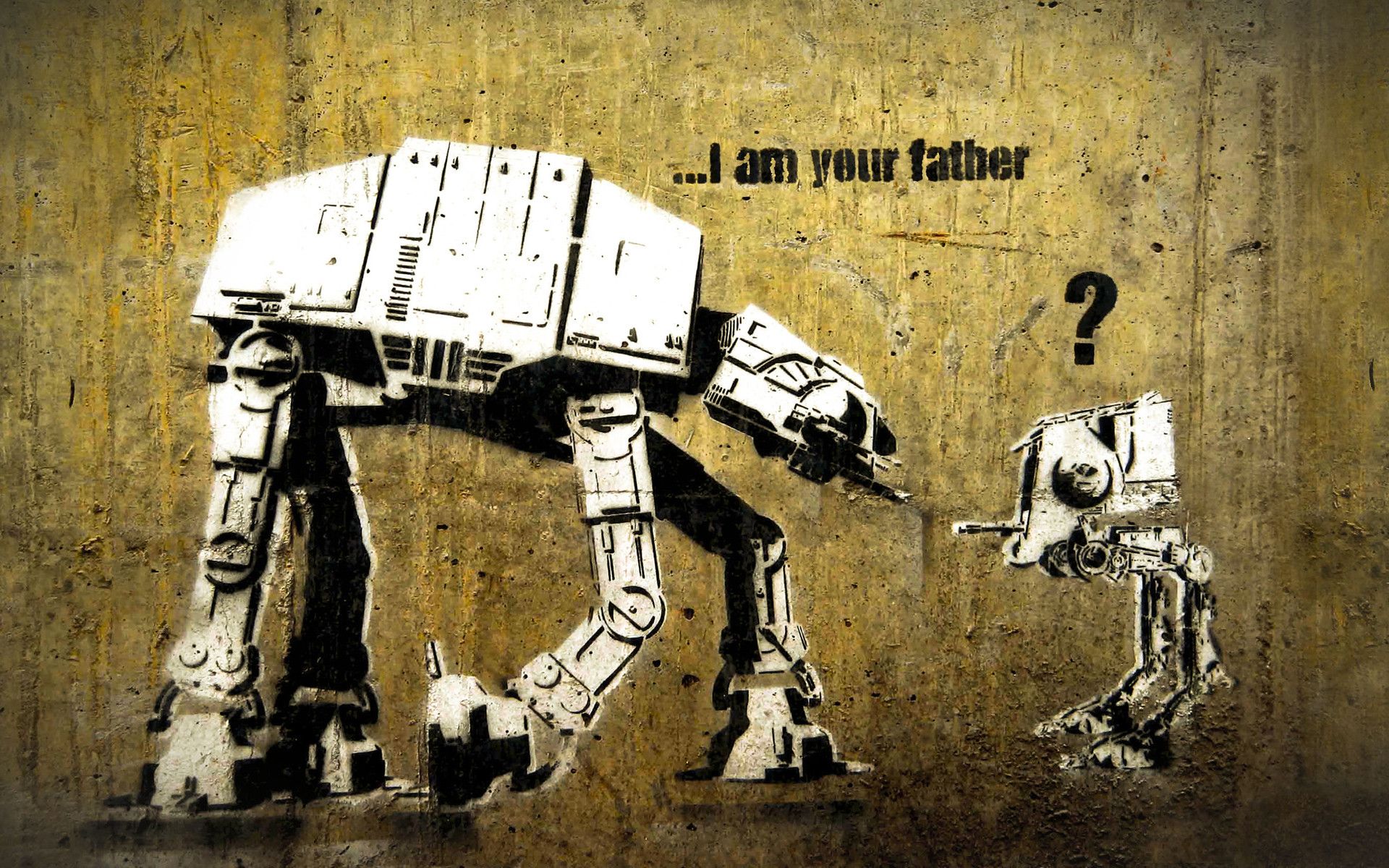 AT-AT, AT-ST, Star Wars, Ich bin dein Vater, Graffiti, Humor, Full HD, Laptop-Hintergrundbild
