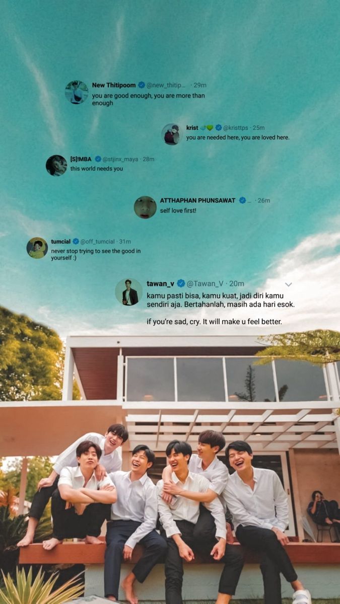 Männergruppe, Tweets, Collage, Freunde, Türkis, Hochformat, Hintergrundbild fürs Smartphone
