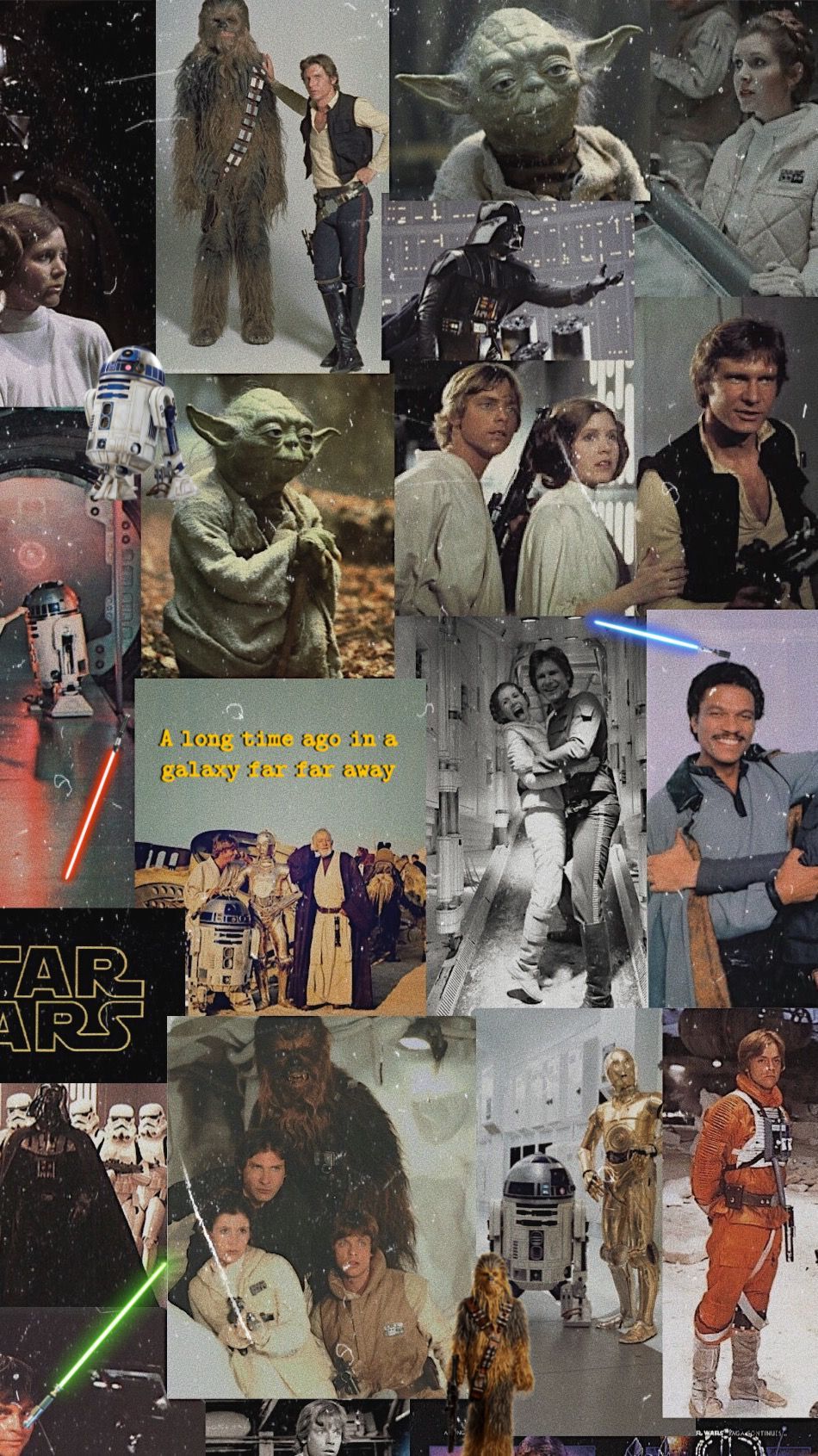 Star Wars, Han Solo, Yoda, Prinzessin Leia, Collage, Filmszenen, HD, Handy-Hintergrund