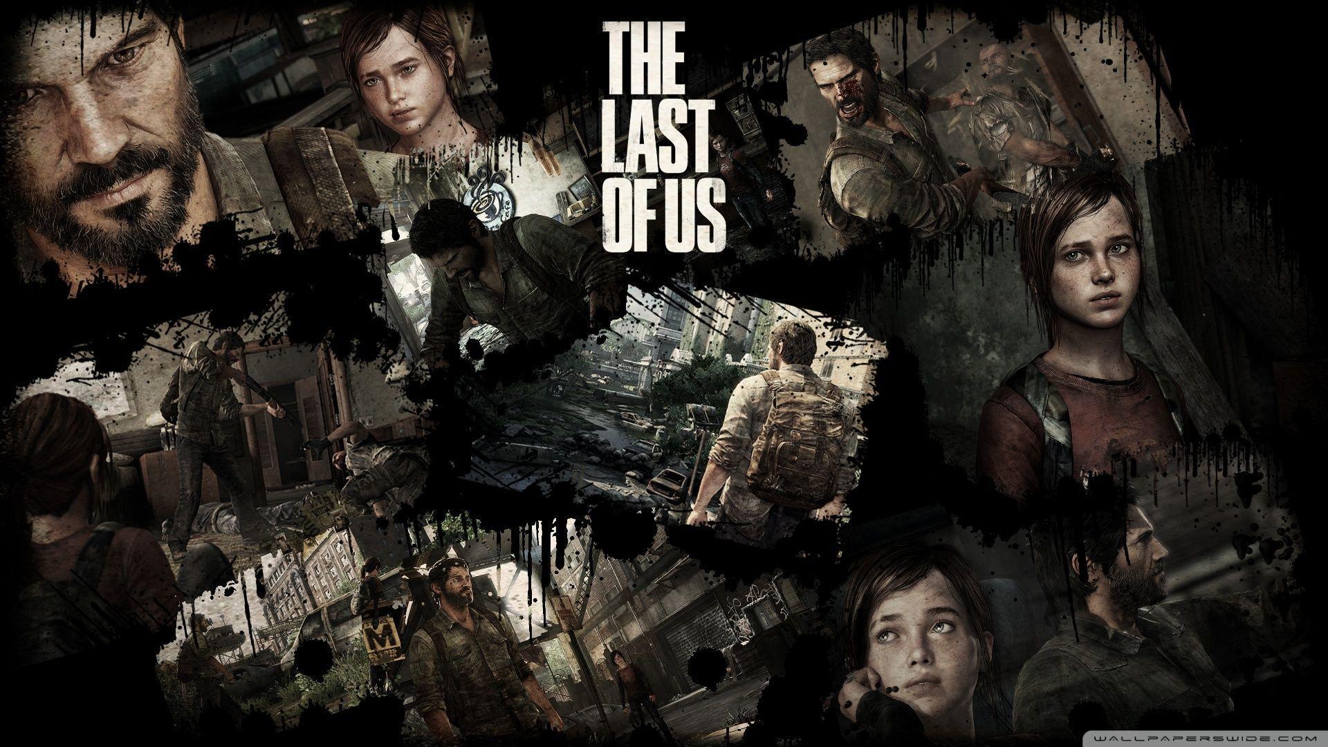 The Last of Us, Joel, Ellie, Collage, Logo, Full HD, Desktop-Hintergrund für Windows