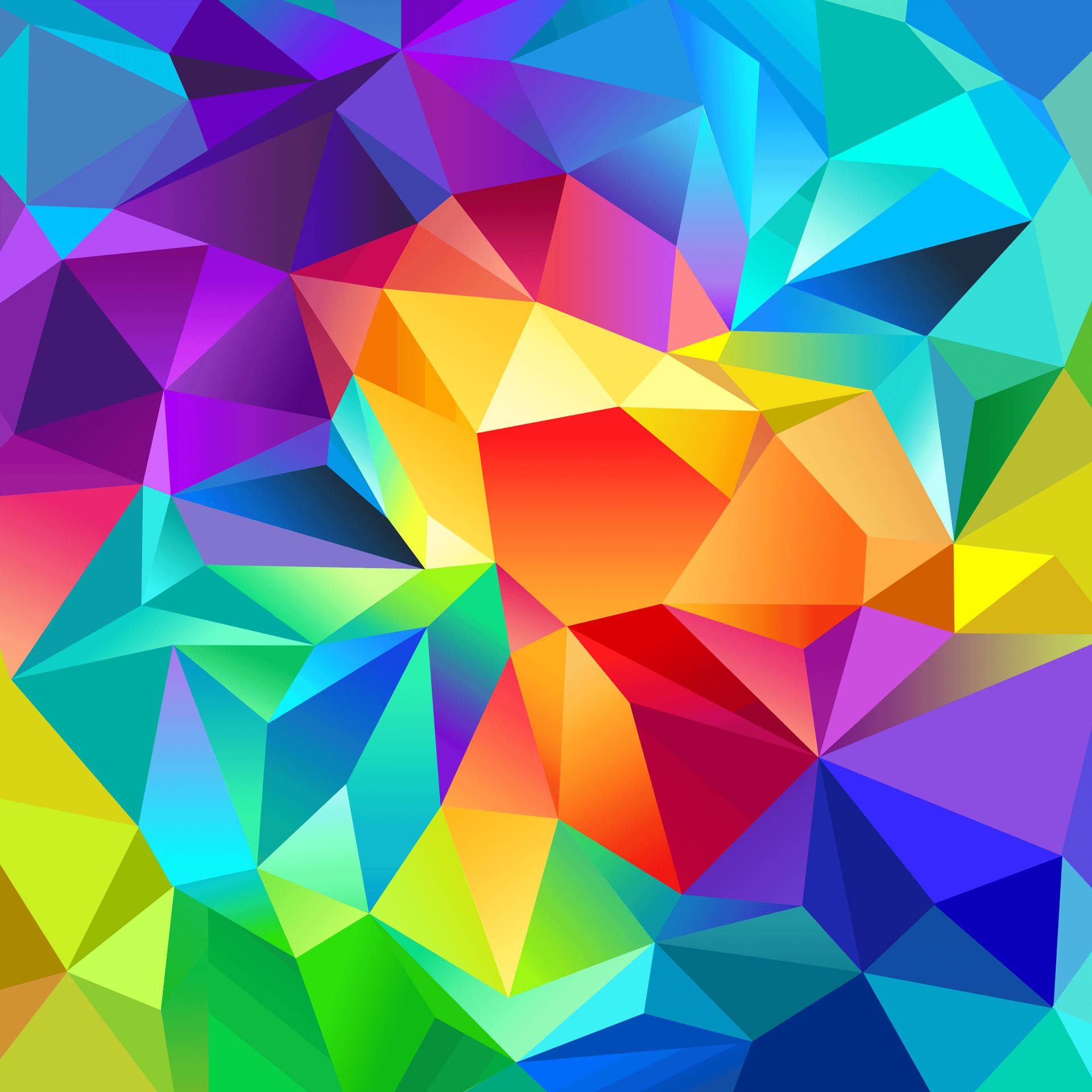 Polygonkunst, Low Poly, Regenbogenfarben, Abstrakt, Geometrie, Full HD, iPad-Hintergrundbild