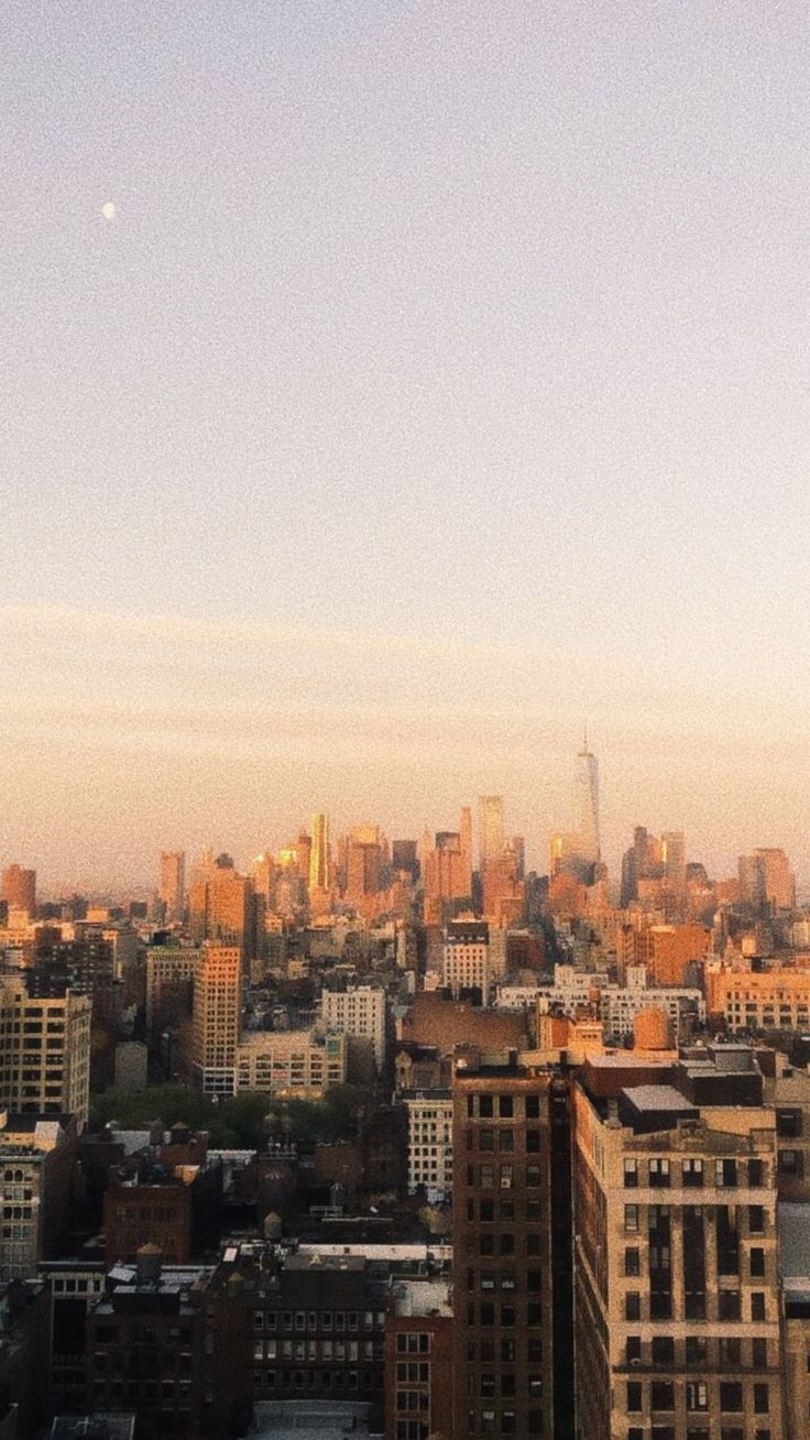 Skyline, Sonnenuntergang, Goldene Stunde, Wolkenkratzer, HD, Handy-Hintergrund
