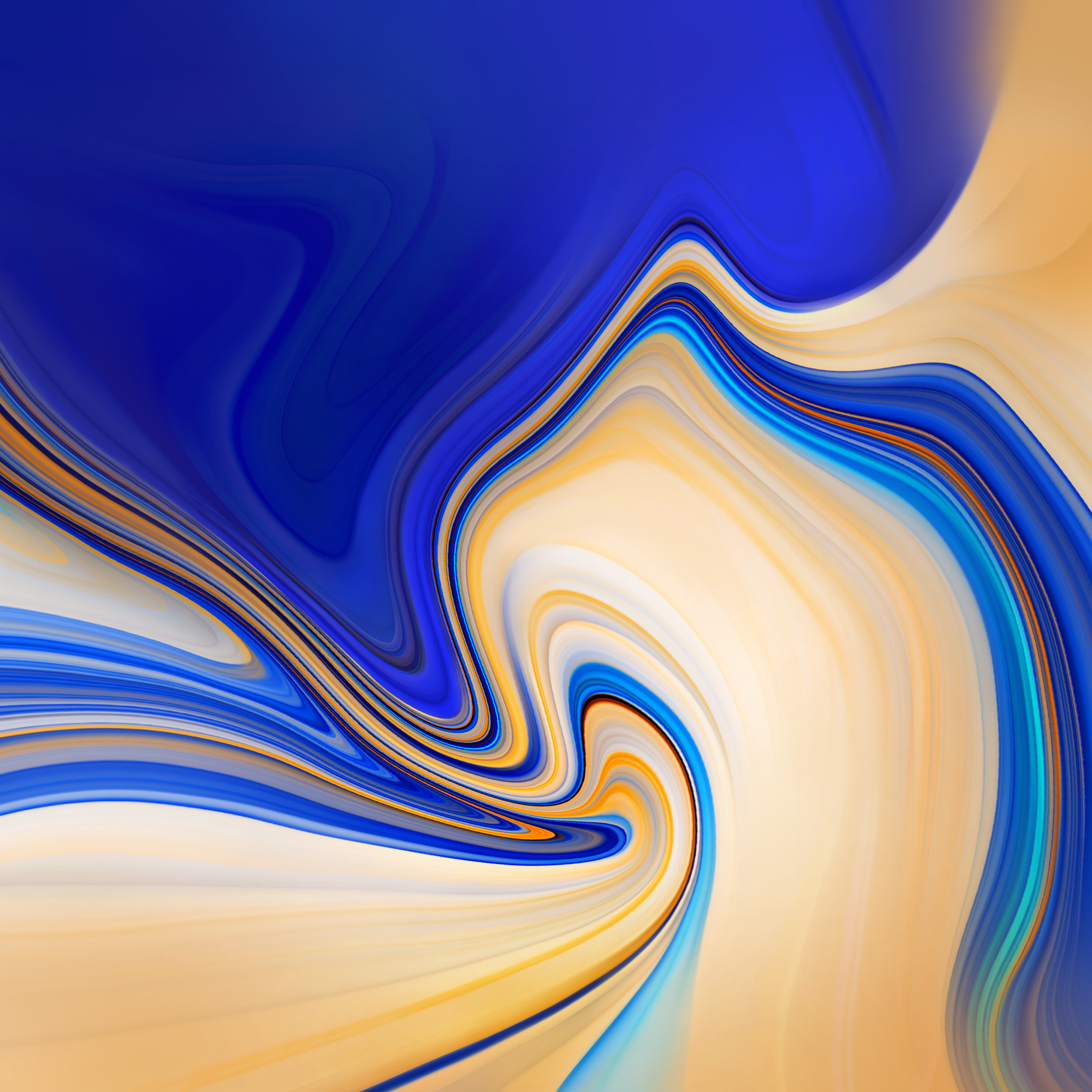 Abstrakt, Fließende Formen, Wirbel, Blau, Beige, 2K, Hintergrundbild fürs Tablet