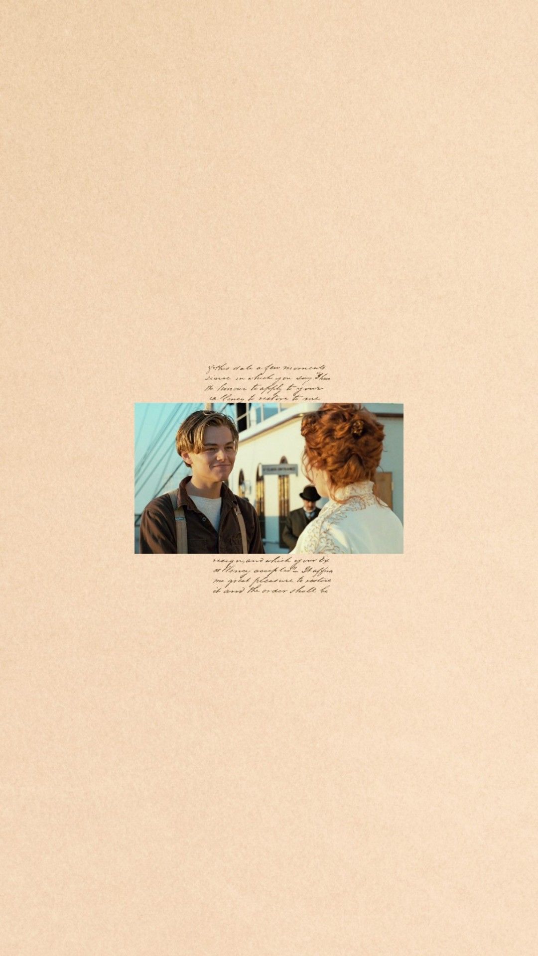 Jack Dawson, Rose DeWitt Bukater, Titanic, Minimalistisch, Pastell, Beiger Hintergrund, Sperrbildschirm