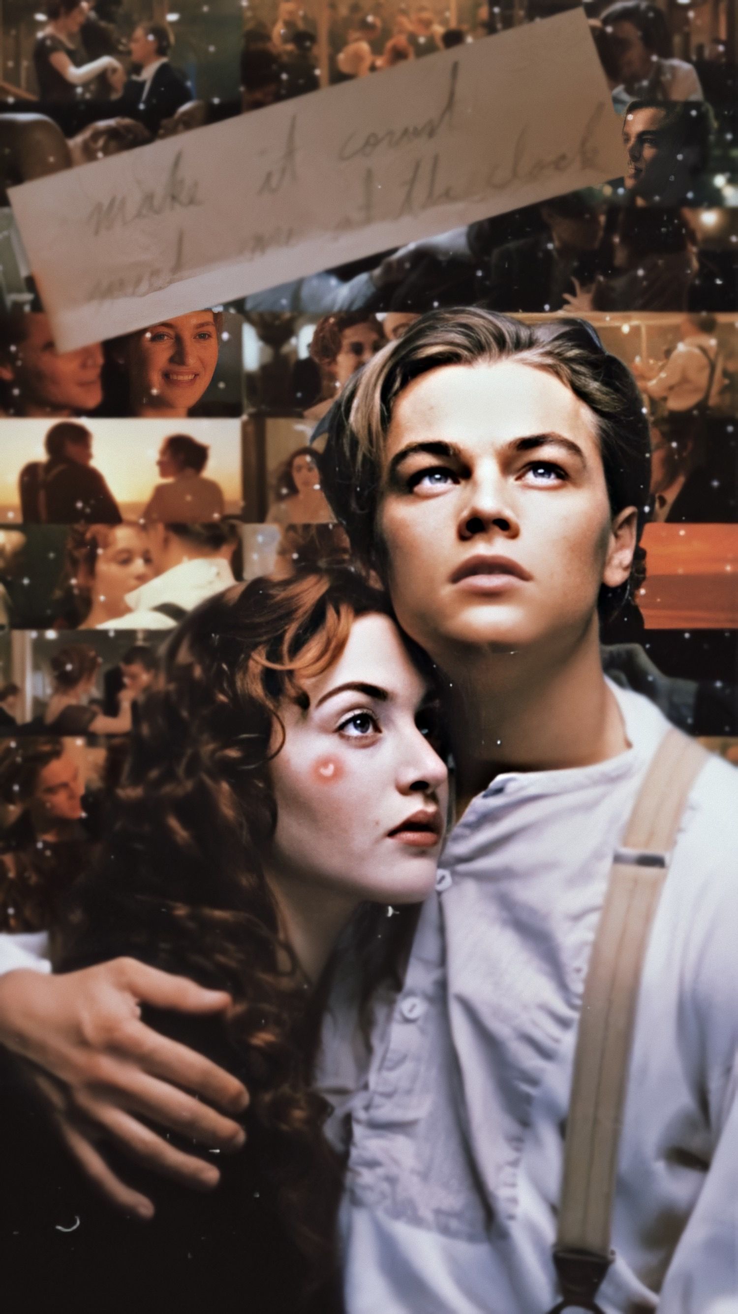 Jack Dawson, Rose DeWitt Bukater, Leonardo DiCaprio, Kate Winslet, Collage, Umarmung, Hochformat-Hintergrundbild