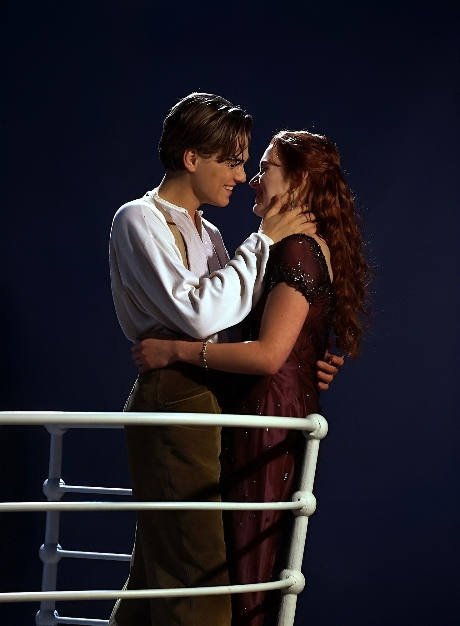 Jack Dawson, Rose DeWitt Bukater, Leonardo DiCaprio, Kate Winslet, Reling, Liebespaar, iPad-Hintergrundbild