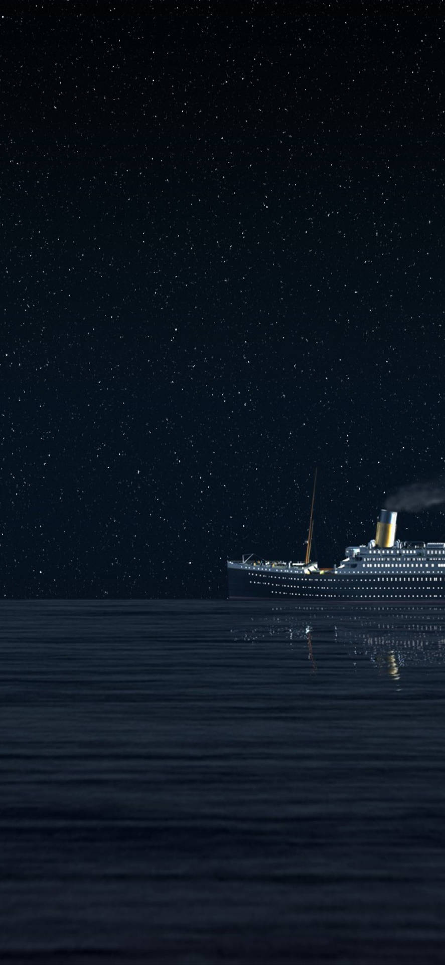 RMS Titanic, Nachthimmel, Ozean, Minimalistisch, Dunkel, Android-Hintergrundbild
