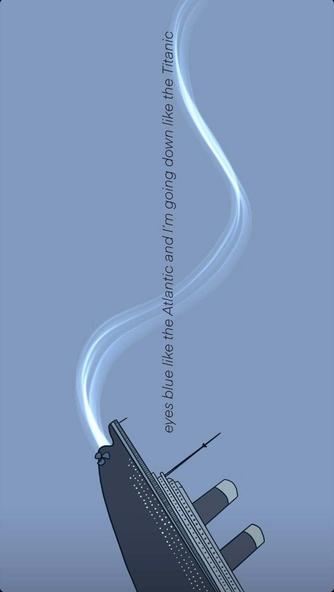 RMS Titanic, Untergang, Minimalistisch, Blauer Hintergrund, Filmzitat, Sperrbildschirm fürs iPhone