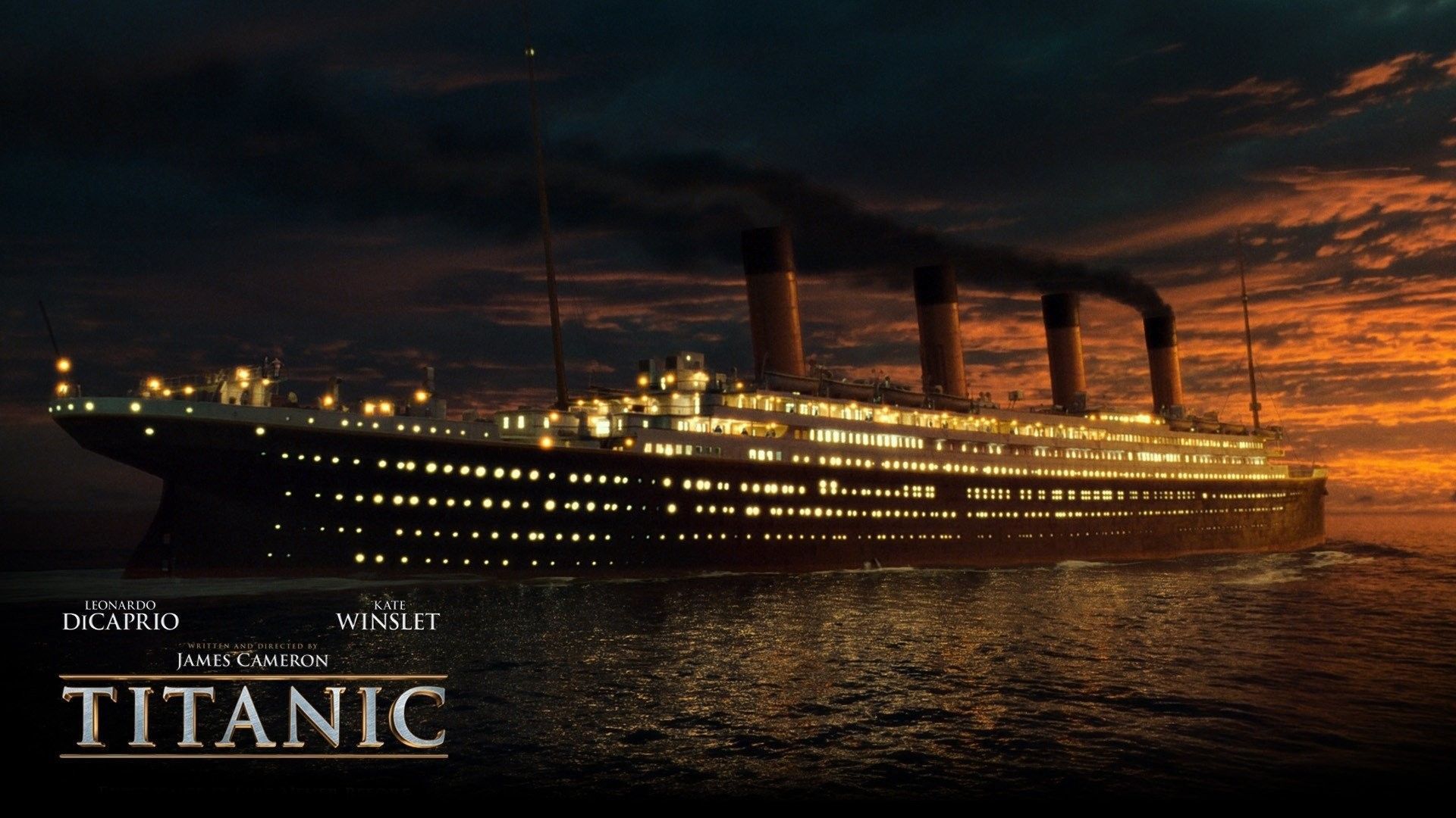 RMS Titanic, Titanic (1997), James Cameron, Filmplakat, Nacht, Beleuchtung, Full HD, Breitbild-Hintergrundbild