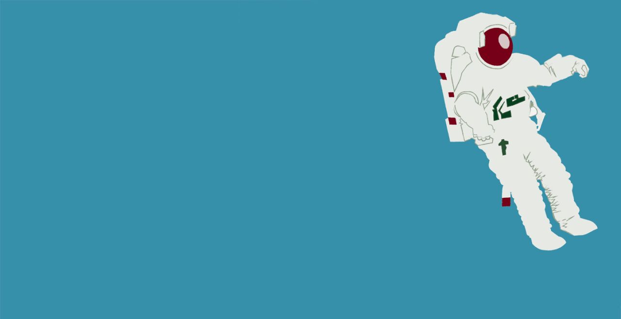 Felix Jaehn, Astronaut, Illustration, Blau, Minimalismus, HD, Windows-Hintergrundbild