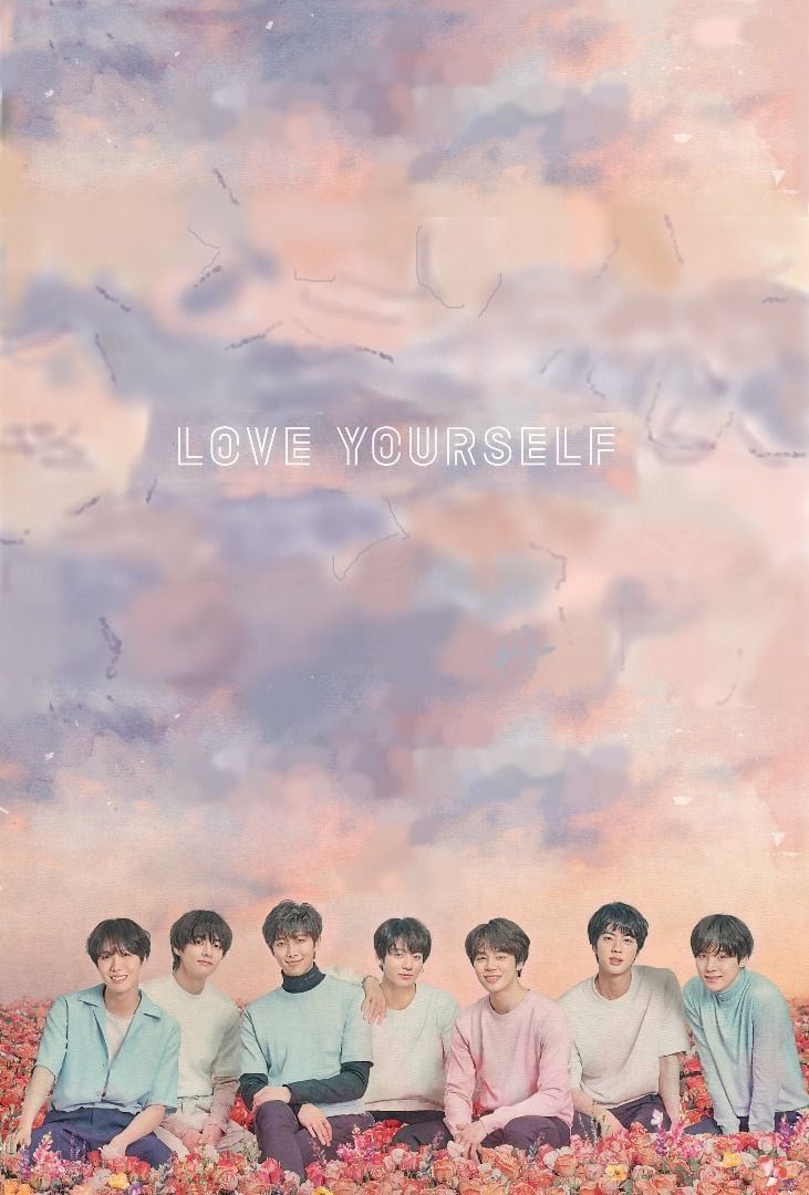 BTS, Love Yourself, Wolkenhimmel, Pastell, HD, Hintergrundbild fürs Tablet
