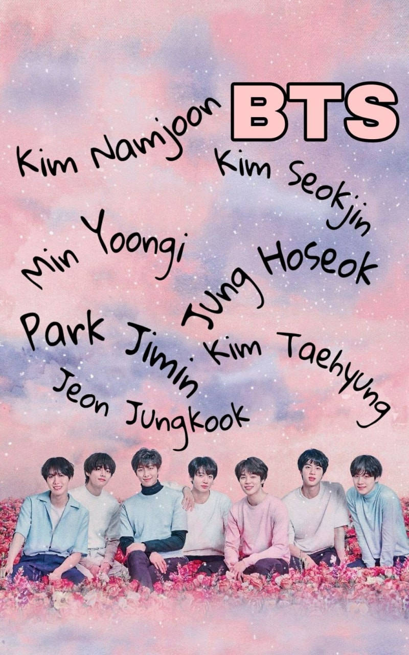 BTS, Mitgliedernamen, Kim Namjoon, Jeon Jungkook, Typografie, HD, Handy-Hintergrundbild