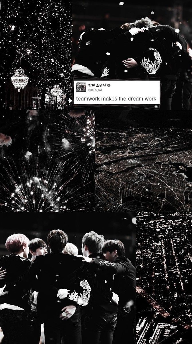 BTS, Schwarz-weiß, Collage, Nachricht, Hintergrundbild für iPhone und Android
