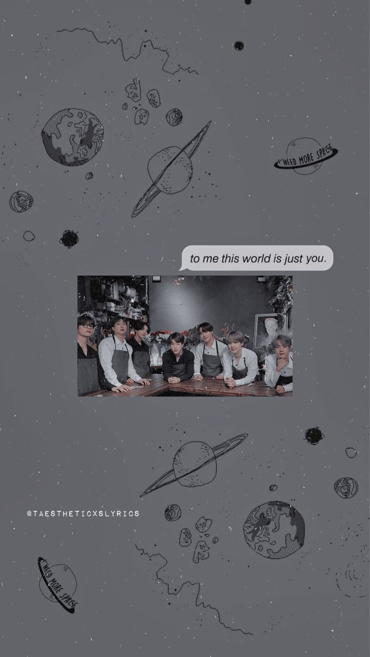 BTS, Planeten, Weltraum, Grau, Hintergrundbild für iPhone und Android