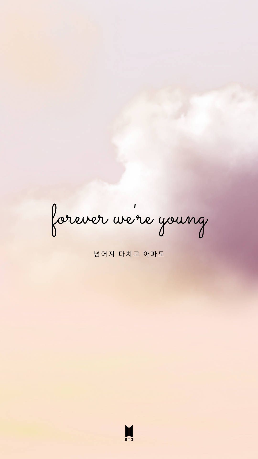 BTS, Forever We Are Young, Wolken, Zitat, Full HD, Sperrbildschirm fürs iPhone