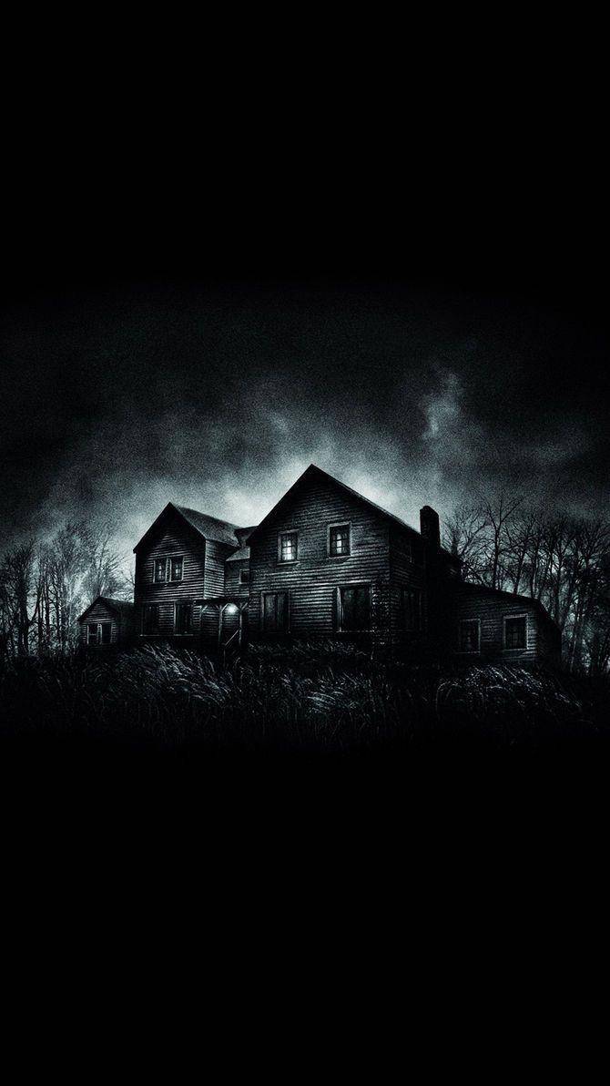 Spukhaus, Nebel, Nacht, Dunkel, Horror, Hintergrundbild für iPhone und Android