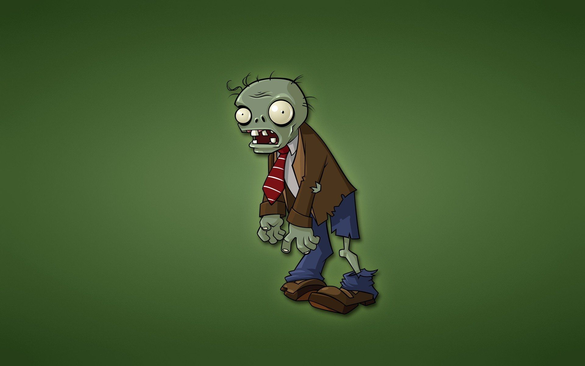 Pflanzen gegen Zombies, Zombie, Cartoon, Grüner Hintergrund, Videospiel, Full HD Wallpaper