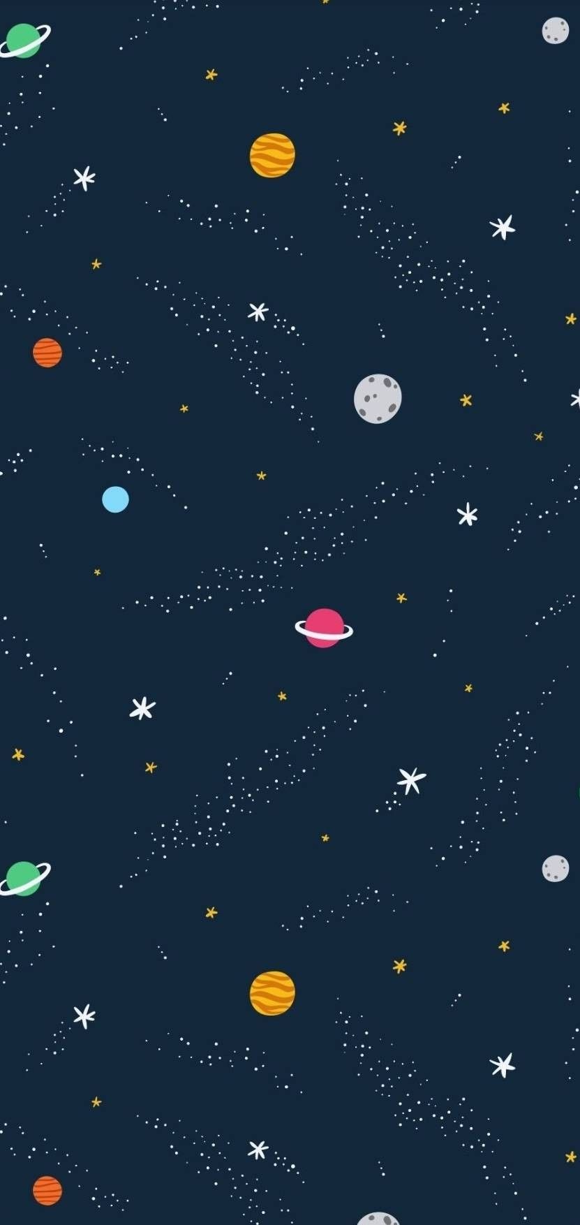 Planeten, Weltraum, Sterne, Muster, Dunkelblau, HD, Handy-Hintergrund im Hochformat