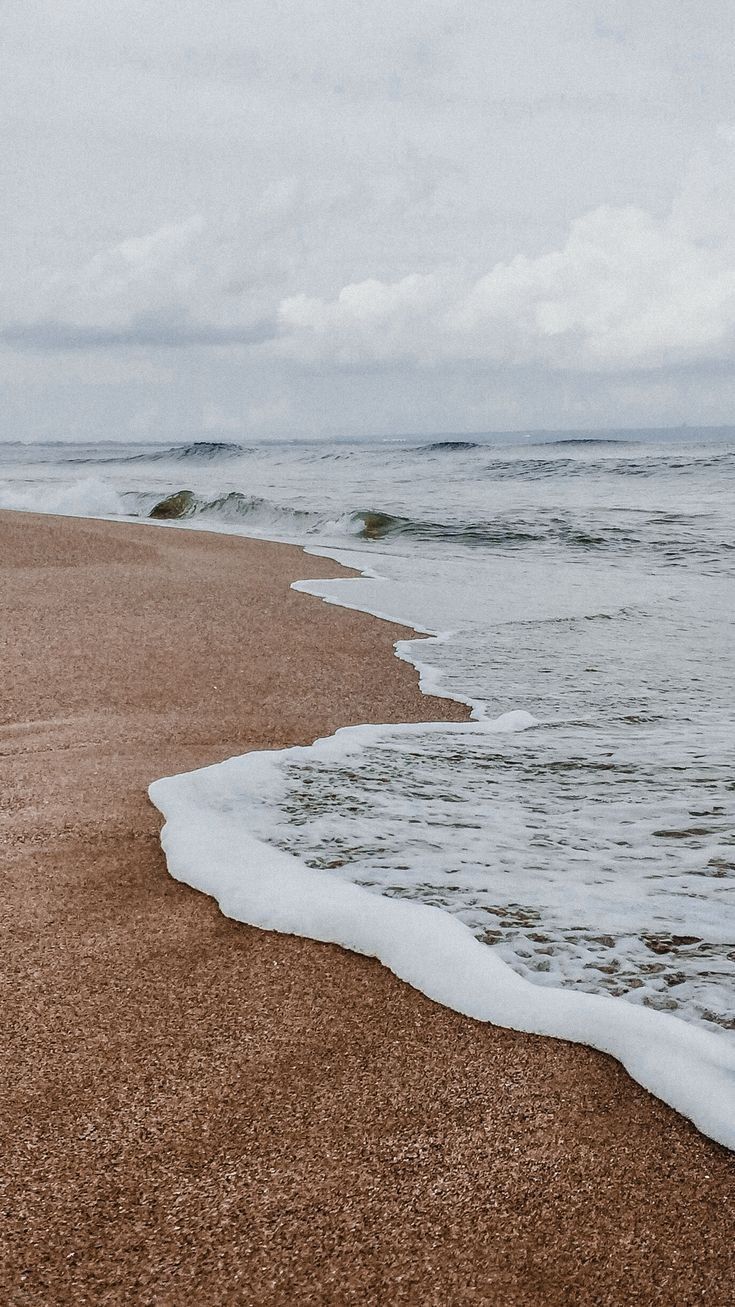Sandstrand, Welle, Schaum, Bewölkt, HD, Sperrbildschirm fürs iPhone