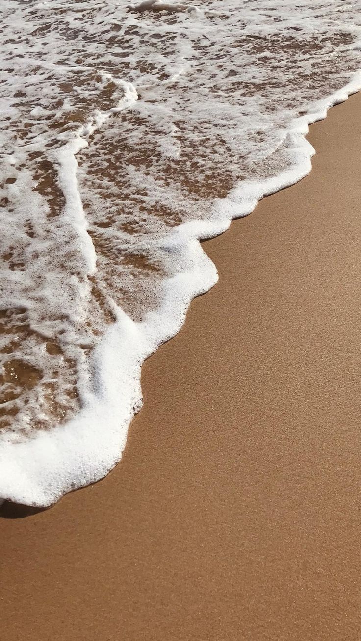 Welle, Sandstrand, Schaum, Draufsicht, HD, Handy-Hintergrund im Hochformat