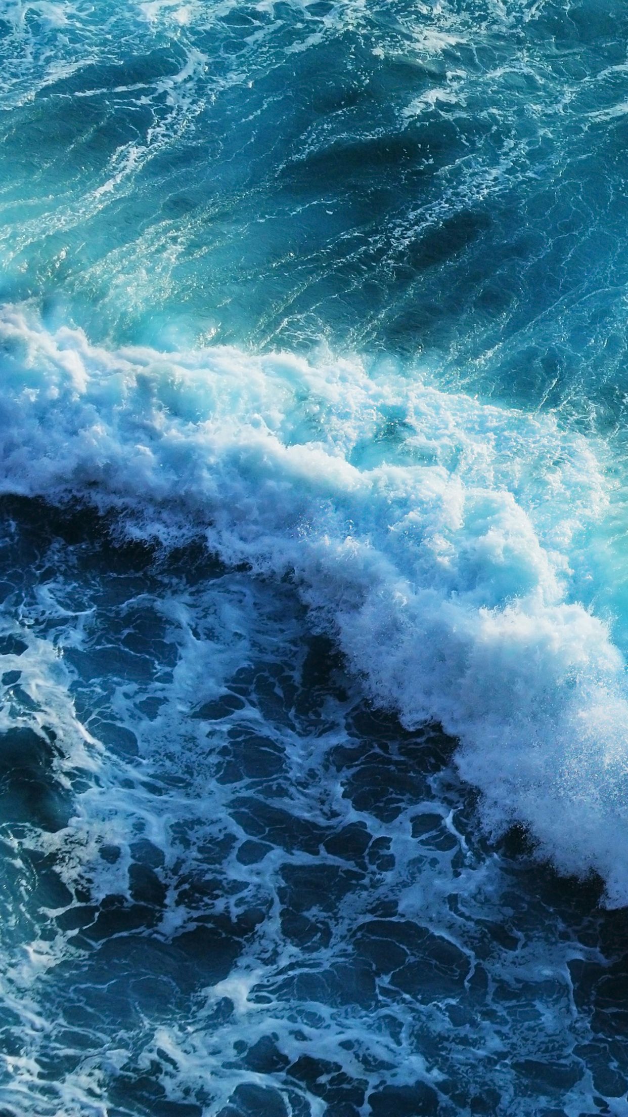 Welle, Ozean, Türkis, Gischt, Full HD, Hintergrundbild fürs Handy