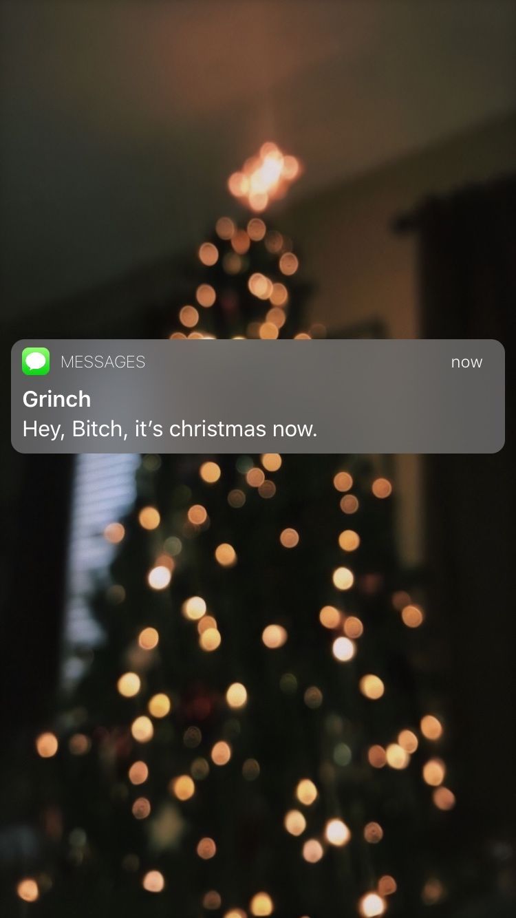 Grinch, Benachrichtigung, Weihnachtsbaum, Bokeh, Lustig, Dunkel, HD, Handy-Hintergrundbild