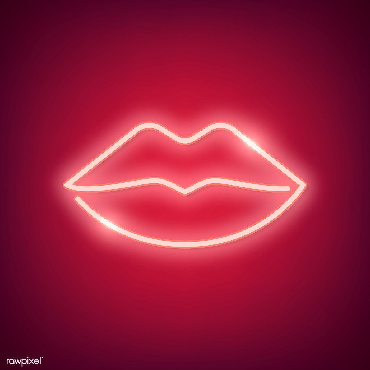 Lippen, Neonlicht, Rot, Minimalistisch, HD, iPad-Hintergrundbild