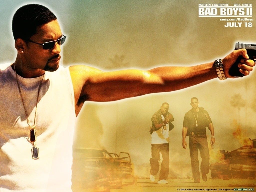Bad Boys II, Will Smith, Martin Lawrence, Pistole, Filmplakat, Hintergrundbild fürs Tablet