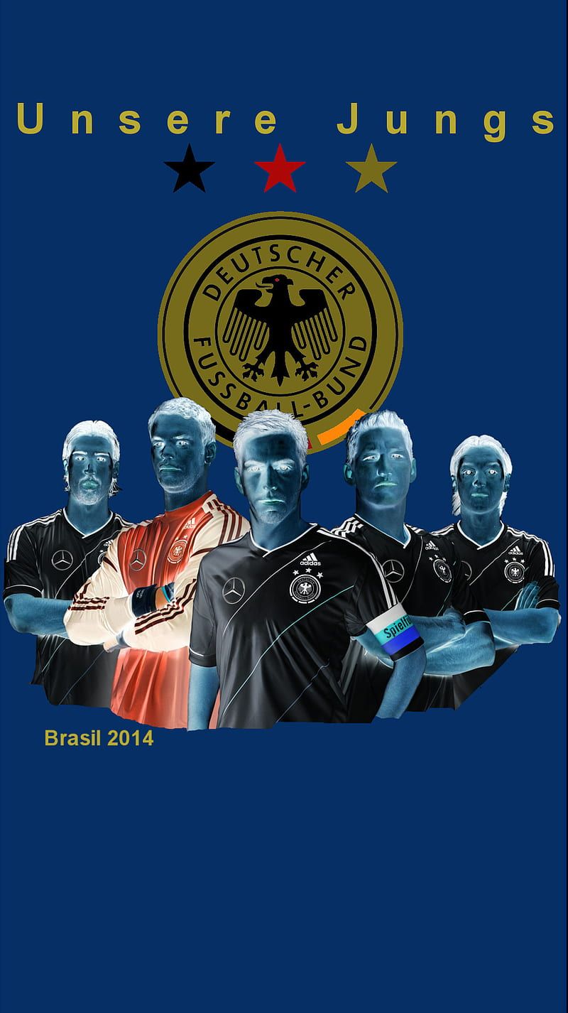 Unsere Jungs, Deutsche Fußballnationalmannschaft, DFB, Fußball-WM 2014, Blau, iPhone-Hintergrundbild