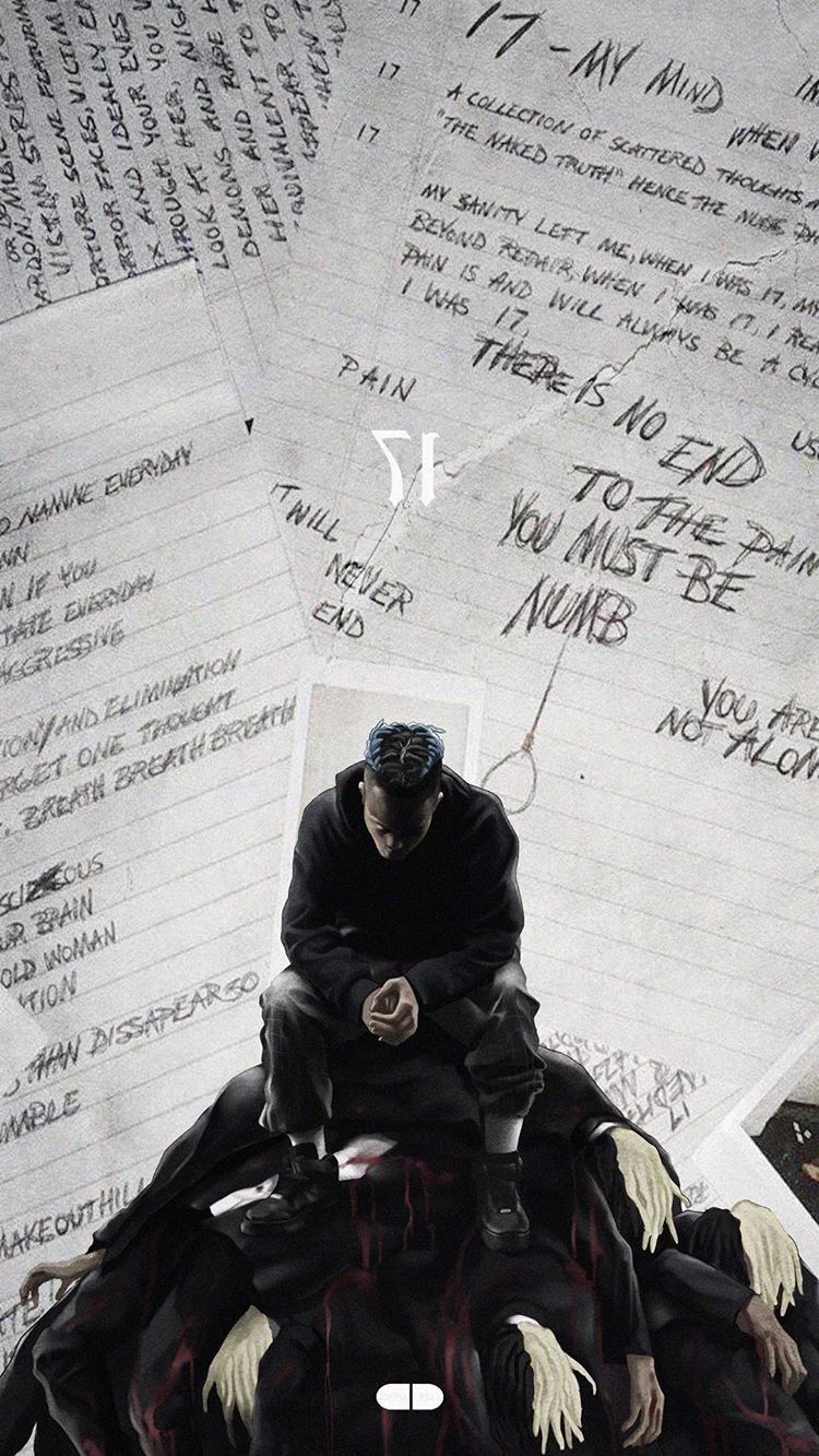 XXXTentacion, 17, Songtexte, Papier, Kapuze, HD, Handy-Hintergrund im Hochformat