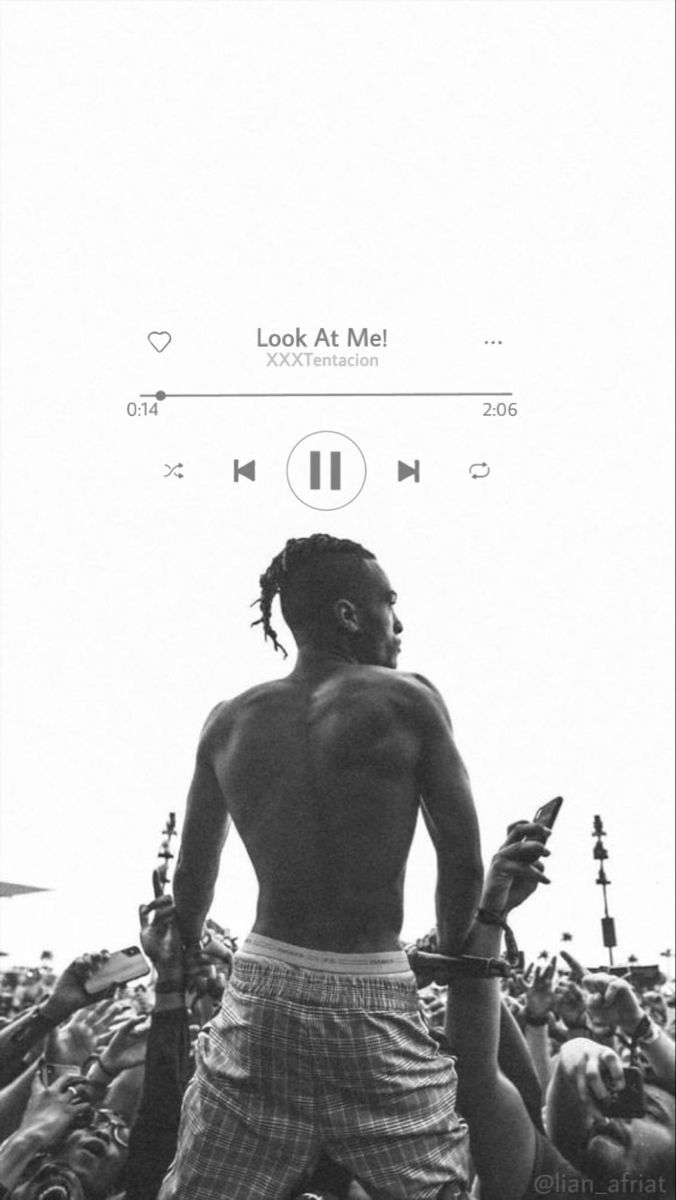 XXXTentacion, Look at Me!, Musikplayer, Oberkörperfrei, Weißer Hintergrund, Sperrbildschirm fürs iPhone