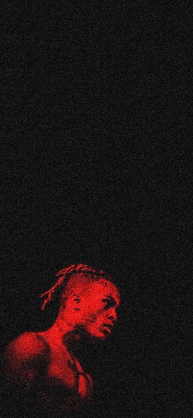 XXXTentacion, Rotes Licht, Dunkel, Silhouette, Minimalistisch, Hintergrundbild fürs Handy